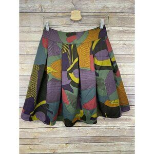 Gaminerie Womens Size 1 Pleated Skort Zip Back Colorful Geometric